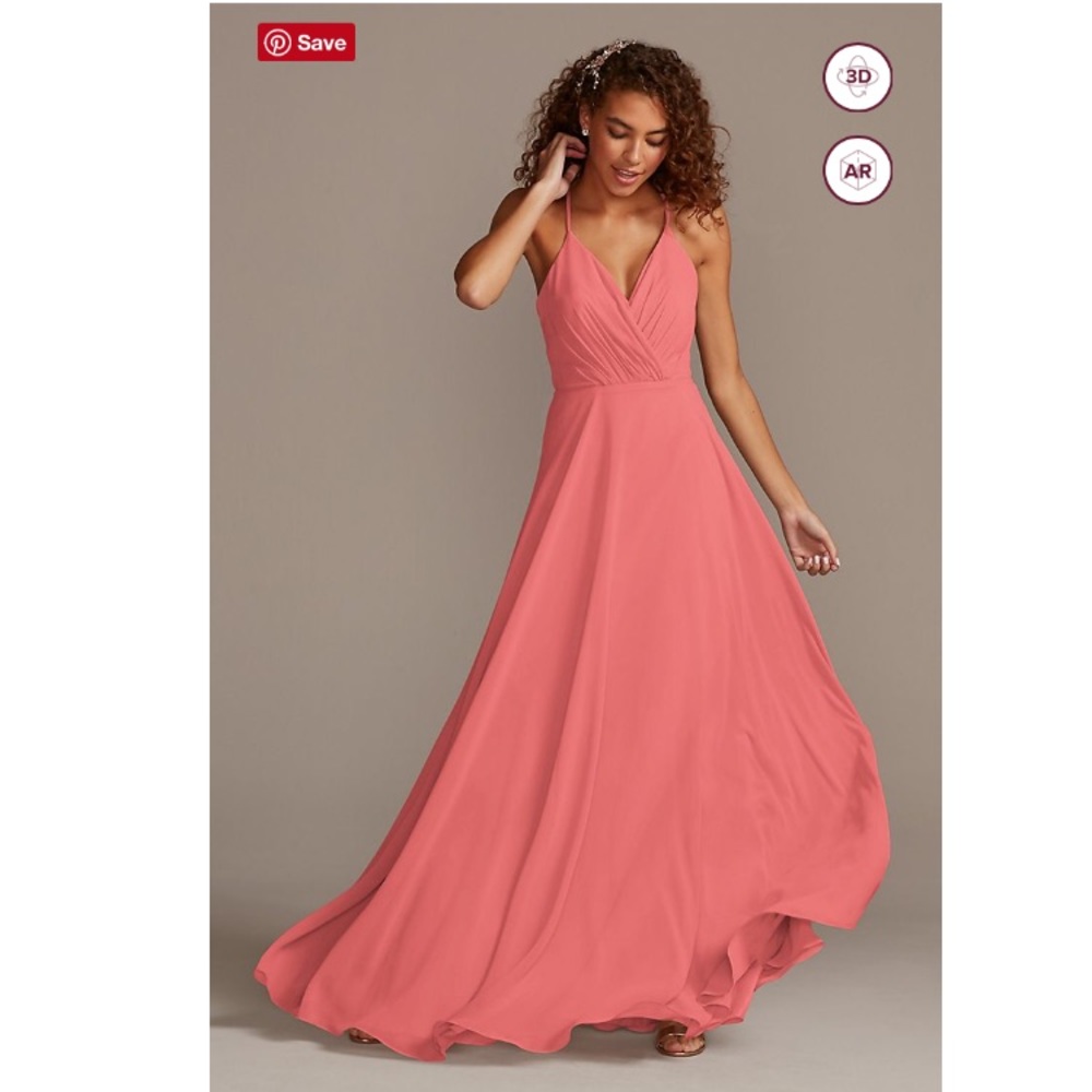 F20064 David’s bridal Speghetti strap full skirt